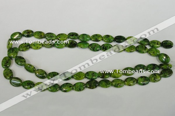 CLJ318 15.5 inches 10*14mm oval dyed sesame jasper beads wholesale