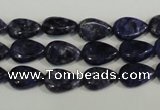 CLJ332 15.5 inches 8*12mm flat teardrop dyed sesame jasper beads