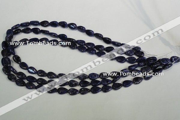 CLJ332 15.5 inches 8*12mm flat teardrop dyed sesame jasper beads