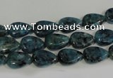 CLJ333 15.5 inches 8*12mm flat teardrop dyed sesame jasper beads