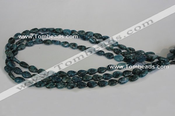 CLJ333 15.5 inches 8*12mm flat teardrop dyed sesame jasper beads