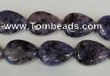 CLJ338 15.5 inches 13*18mm flat teardrop dyed sesame jasper beads