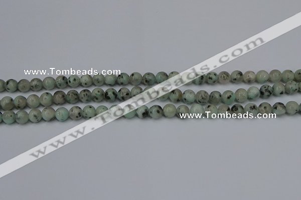 CLJ400 15.5 inches 4mm round sesame jasper beads wholesale