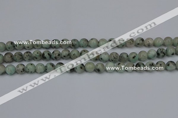 CLJ402 15.5 inches 8mm round sesame jasper beads wholesale