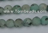 CLJ411 15.5 inches 6mm round matte sesame jasper beads wholesale