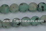 CLJ412 15.5 inches 8mm round matte sesame jasper beads wholesale