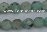 CLJ413 15.5 inches 10mm round matte sesame jasper beads wholesale