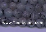 CLJ422 15.5 inches 8mm faceted round sesame jasper beads