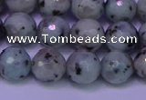 CLJ423 15.5 inches 10mm faceted round sesame jasper beads