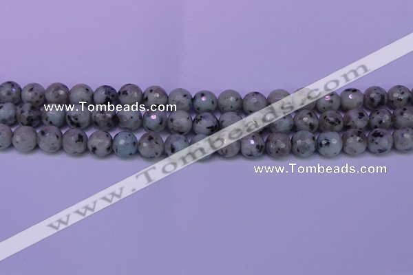 CLJ423 15.5 inches 10mm faceted round sesame jasper beads