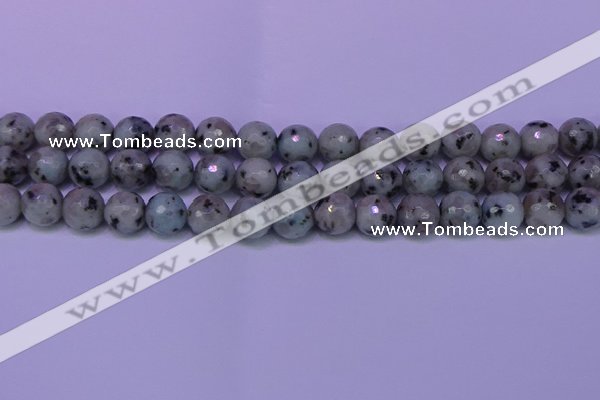 CLJ424 15.5 inches 12mm faceted round sesame jasper beads