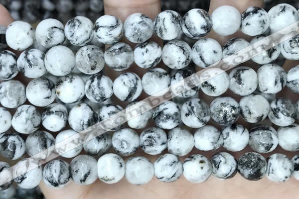 CLJ550 15.5 inches 6mm,8mm,10mm & 12mm faceted round sesame jasper beads