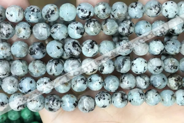 CLJ557 15.5 inches 6mm,8mm,10mm & 12mm faceted round sesame jasper beads