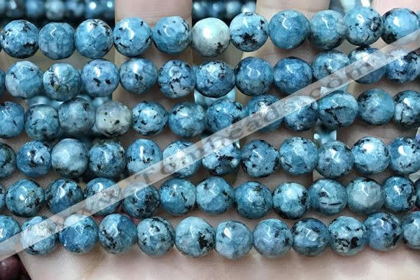 CLJ558 15.5 inches 6mm,8mm,10mm & 12mm faceted round sesame jasper beads