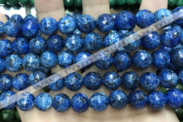 CLJ573 15 inches 10mm faceted round sesame jasper beads