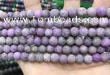 CLJ586 15 inches 8mm round matte sesame jasper beads