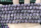 CLJ587 15 inches 8mm round matte sesame jasper beads