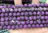 CLJ589 15 inches 8mm round matte sesame jasper beads