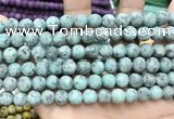 CLJ591 15 inches 8mm round matte sesame jasper beads