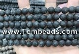 CLJ599 15 inches 8mm round matte sesame jasper beads