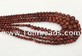 CLJ614 6mm - 14mm round sesame jasper graduated beads