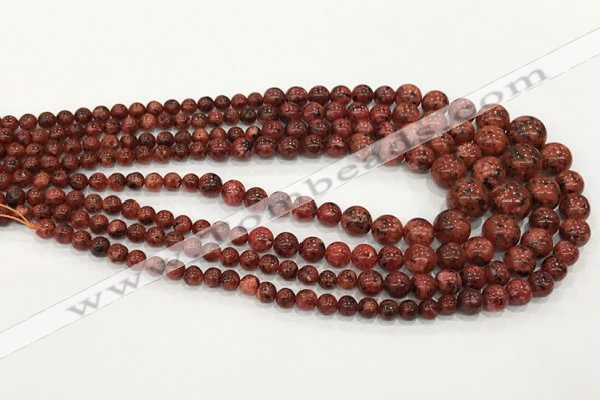 CLJ614 6mm - 14mm round sesame jasper graduated beads