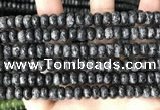 CLJ622 15 inches 5*8mm faceted round sesame jasper beads