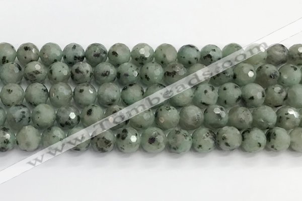 CLJ642 15.5 inches 10mm faceted round sesame jasper beads wholesale