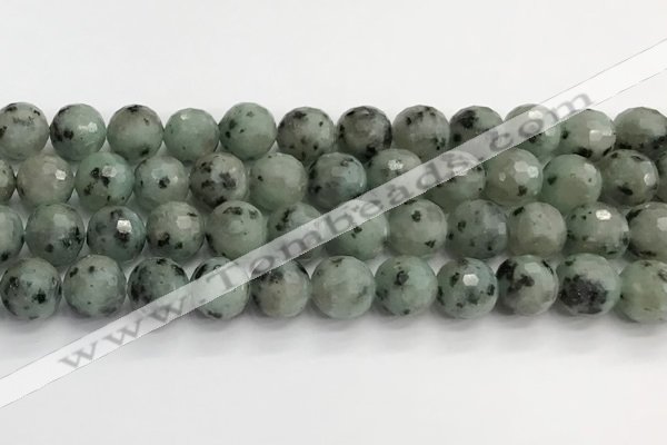 CLJ643 15.5 inches 12mm faceted round sesame jasper beads wholesale