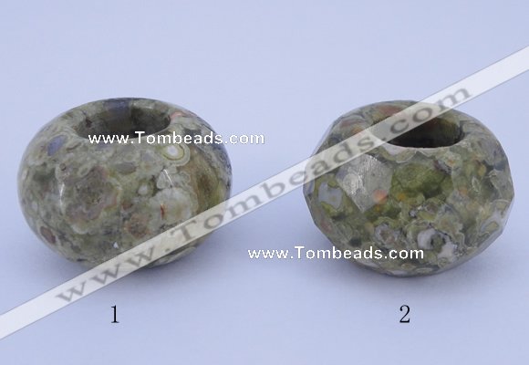 CLO23 19*30mm rondelle loose rhyolite gemstone beads wholesale