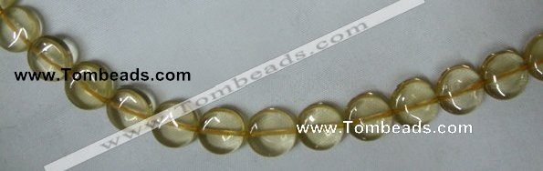 CLQ04 15.5 inches 12mm coin natural lemon quartz beads Wholesale