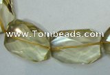 CLQ05 faceted freeform brick natural lemon quartz beads