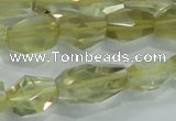 CLQ102 8*12mm - 12*22mm faceted nuggets natural lemon quartz beads
