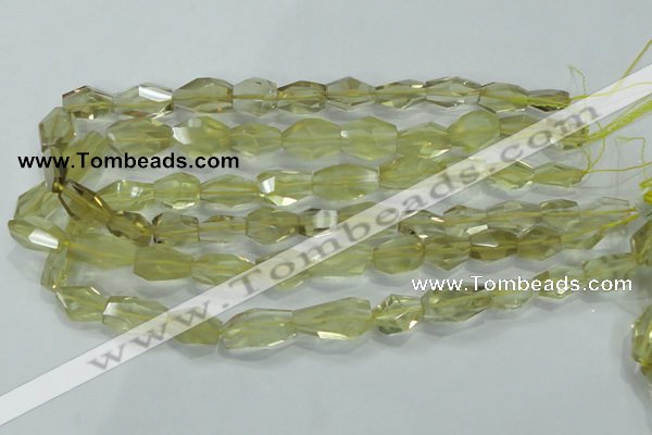 CLQ102 8*12mm - 12*22mm faceted nuggets natural lemon quartz beads