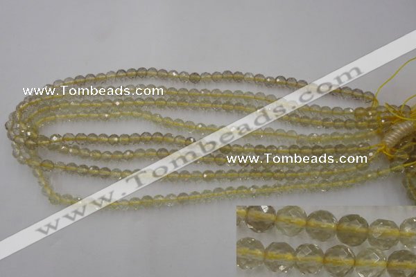 CLQ161 15.5 inches 6mm faceted round natural lemon quartz beads