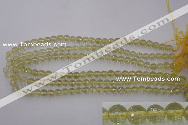 CLQ162 15.5 inches 8mm faceted round natural lemon quartz beads