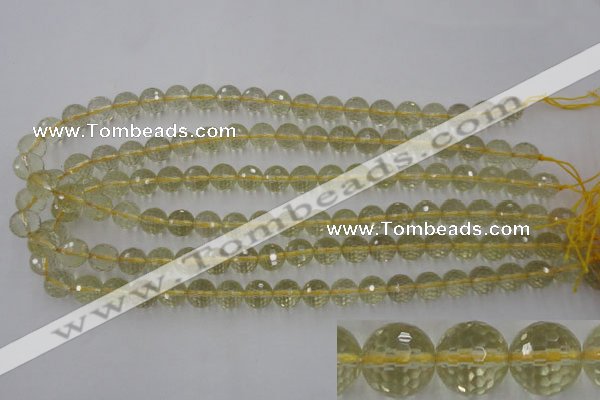 CLQ163 15.5 inches 10mm faceted round natural lemon quartz beads