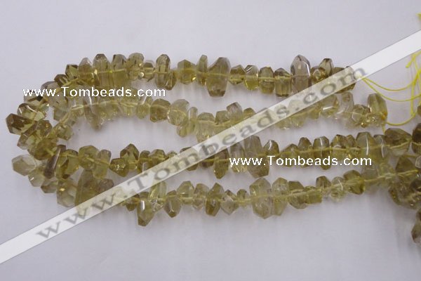 CLQ171 6*8mm – 10*16mm faceted nuggets natural lemon quartz beads