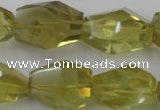 CLQ175 14*20mm – 16*28mm faceted nuggets natural lemon quartz beads