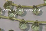 CLQ250 Top-drilled 8*12mm faceted teardrop natural lemon quartz beads