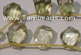 CLQ254 Top-drilled 12*16mm – 13*18mm faceted freeform lemon quartz beads