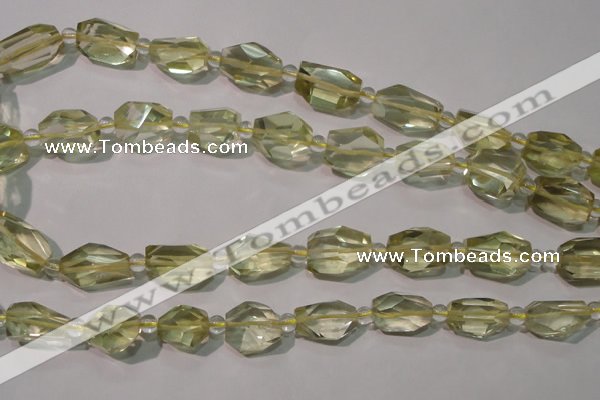 CLQ258 15.5 inches 10*14mm – 12*16mm faceted nuggets lemon quartz beads