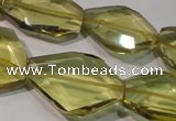 CLQ262 15.5 inches 10*25mm – 25*33mm faceted freeform lemon quartz beads