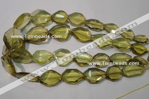 CLQ262 15.5 inches 10*25mm – 25*33mm faceted freeform lemon quartz beads