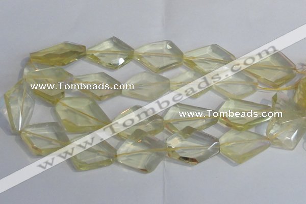 CLQ265 15.5 inches 20*25mm - 30*35mm faceted freeform lemon quartz beads