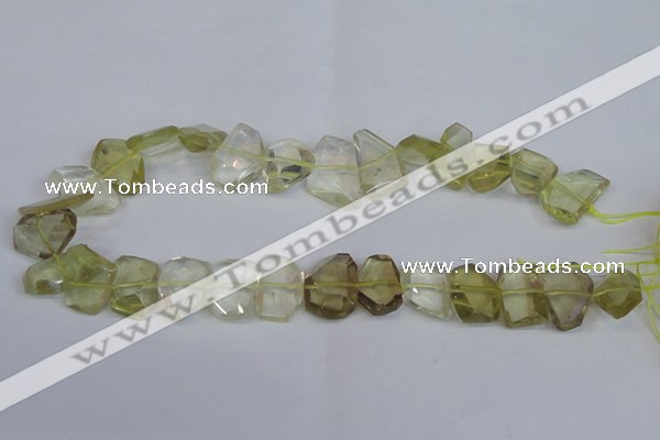 CLQ266 15.5 inches 13*18mm - 15*20mm freeform lemon quartz beads