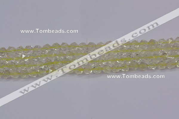 CLQ312 15.5 inches 8mm faceted nuggets lemon quartz beads