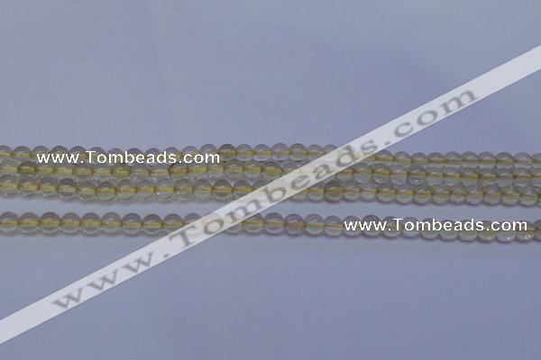 CLQ350 15 inches 4mm round natural lemon quartz beads wholesale