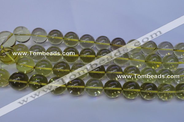 CLQ355 15 inches 14mm round natural lemon quartz beads wholesale