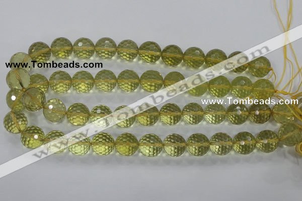 CLQ56 15.5 inches 8mm faceted round natural lemon quartz beads